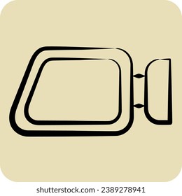 Icon Door Mirrors. related to Car Parts symbol. hand drawn style. simple design editable. simple illustration