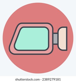 Icon Door Mirrors. related to Car Parts symbol. color mate style. simple design editable. simple illustration