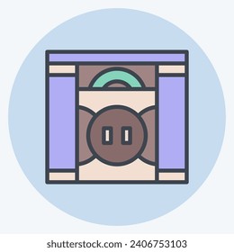 Icon Door. related to Home Decoration symbol. color mate style. simple design editable. simple illustration