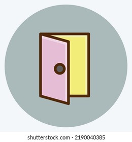 Icon Door. suitable for building symbol. flat style. simple design editable. design template vector. simple illustration