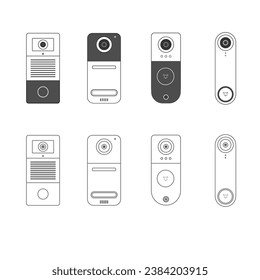 Icon Doorbell camera Frontdoor security. smart home Device video security camera. Design illustration Flat design vector icon 