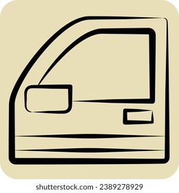 Icon Doors Car. related to Car Parts symbol. hand drawn style. simple design editable. simple illustration