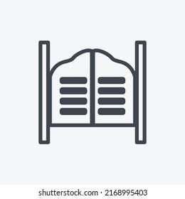 Icon Doors. suitable for Wild West symbol. line style. simple design editable. design template vector. simple symbol illustration