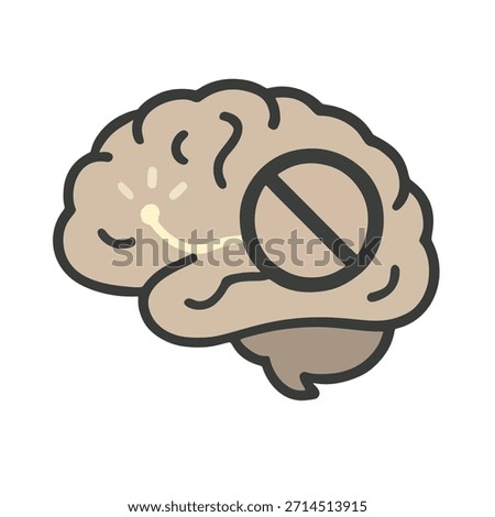 Icon "Dopamine Fasting" - A brain with a reward pathway (glowing) intentionally cut off or dimmed.