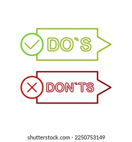 Icon with dos dont's. Vector illustration.