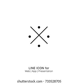 Icon dot Crossed arrow graphic design single icon vector