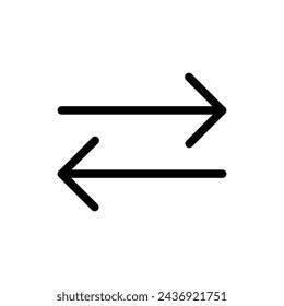 Icon double arrow. Direction, exchange concept. Navigation, control symbol. Vector illustration. EPS 10.