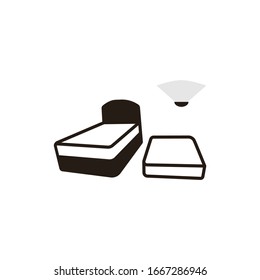 Icono de una cama doble de diseño moderno