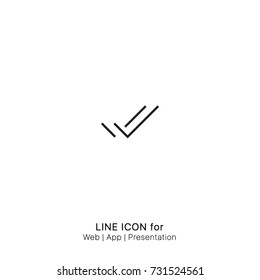 Icon Double Check Mark Graphic Design Single Icon Vector