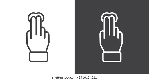 Icon double click gesture vector illustration on black and white background. Modern outline style icons.Finger touch gesture icon.
