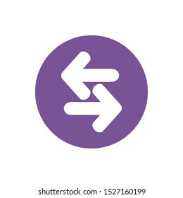 icon of double direction in color circle illustration