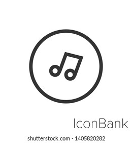 Icon double musical note in black and white Illustration.