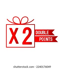 icon with double points red. Vector illustration. Stock image.