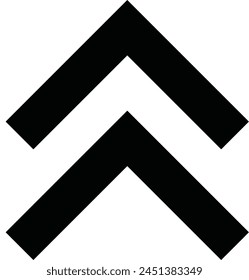 icon of double up rectangular arrow. vector illustration isolated on white background