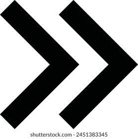 icon of double right rectangular arrow. vector illustration isolated on white background