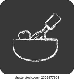 Icono Dough Shaker. adecuado para el símbolo Bakery. estilo tiza. diseño simple editable. vector de plantilla de diseño