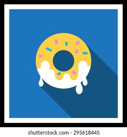 Icon of doughnut with sugar icing