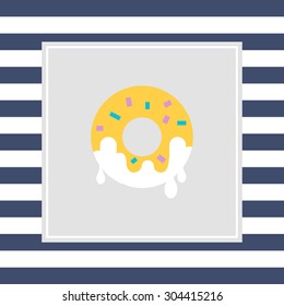 Icon of doughnut with sugar icing