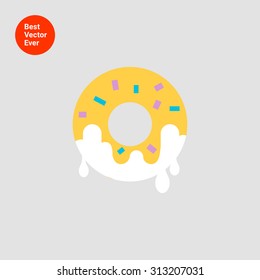 Icon of doughnut with sugar icing