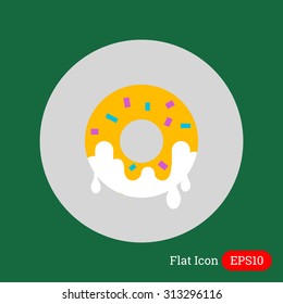 Icon of doughnut with sugar icing