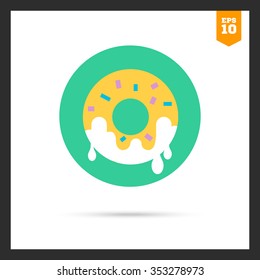 Icon of doughnut with sugar icing