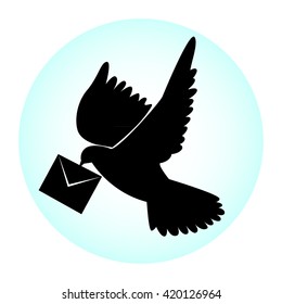 icon of dove with letter