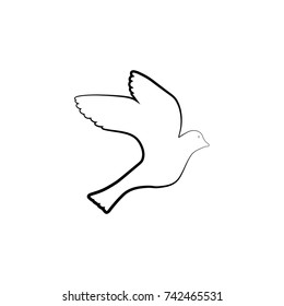 Icon of a dove on a white background.