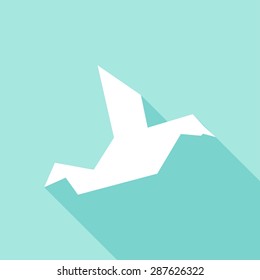 Icon Dove of Peace with a long shadow