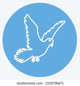 Icon Dove. suitable for animal symbol. blue eyes style. simple design editable. design template vector. simple symbol illustration