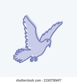 Icon Dove. suitable for animal symbol. two tone style. simple design editable. design template vector. simple symbol illustration