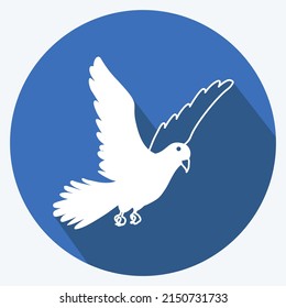 Icon Dove. suitable for animal symbol. long shadow style. simple design editable. design template vector. simple symbol illustration