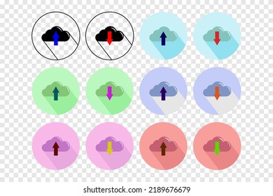 Icon for dowload and upload activities. cloud storage with dowload arrow Flat style for graphic and web design.