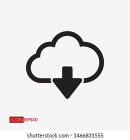 Icon for dowload and upload activities. Flat style for graphic and web design, logo. EPS10 black pictogram