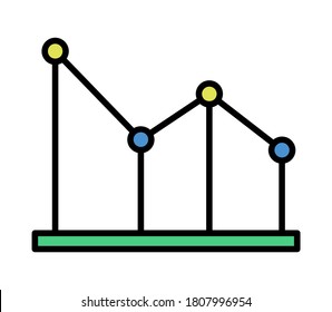 icon down chart marketing and growth