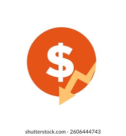 Icon Down Graph Inflation Money