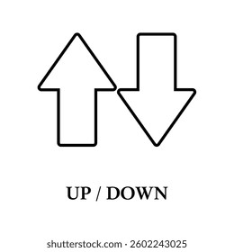 Icon a up down, isolated against a clean background.