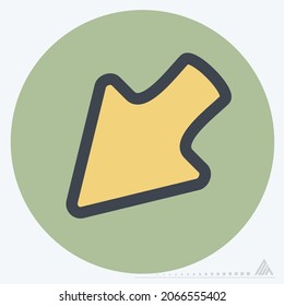 Icon Down Left - Color Mate Style - Simple illustration, Editable stroke, Design template vector, Good for prints, posters, advertisements, announcements, info graphics, etc.