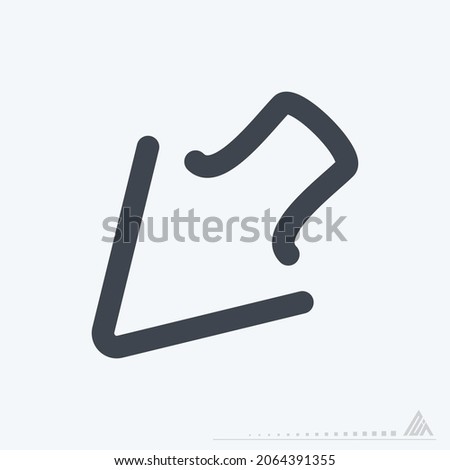 Icon Down Left - Line Cut Style - Simple illustration, Editable stroke, Design template vector, Good for prints, posters, advertisements, announcements, info graphics, etc.
