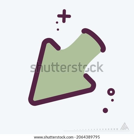 Icon Down Left - MBE Syle - Simple illustration, Editable stroke, Design template vector, Good for prints, posters, advertisements, announcements, info graphics, etc.