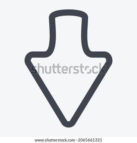 Icon Down - Line Style - Simple illustration, Editable stroke, Design template vector, Good for prints, posters, advertisements, announcements, info graphics, etc.