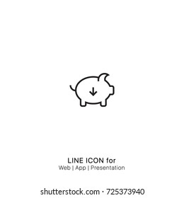Icon down pig graphic design single icon vector