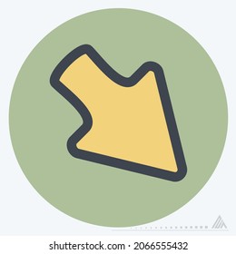 Icon Down Right - Color Mate Style - Simple illustration, Editable stroke, Design template vector, Good for prints, posters, advertisements, announcements, info graphics, etc.