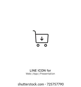 Icon down shopping cart items graphic design single icon vector