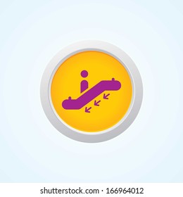 Icon of Down Stairs on Button. Eps-10.