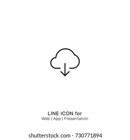 Icon download cloud graphic design single icon vector