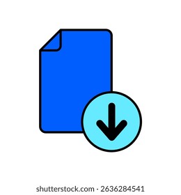 Icon a download file, isolated against a clean background.
