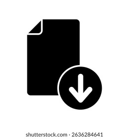 Icon a download file, isolated against a clean background.