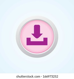 Icon of Download on Button. Eps-10