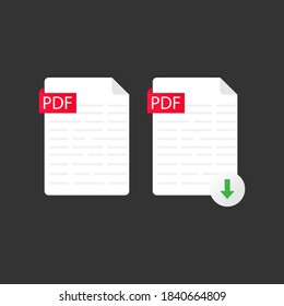 Icon download pdf document design isolated on gray background