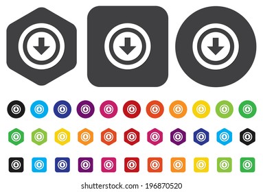 icon with download sign